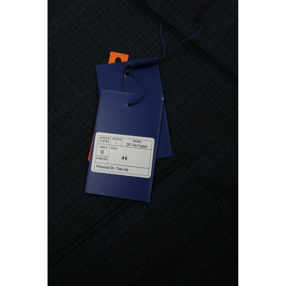 Giorgio Fiorelli Suit Set Navy Plaid 2BT Vent Nopleat 46/40 New